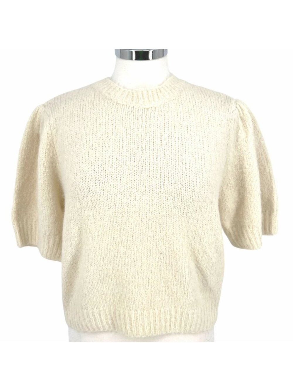 Vero Moda Puff Sleeve Cream Sweater Size Large Light Academia Cottagecore
